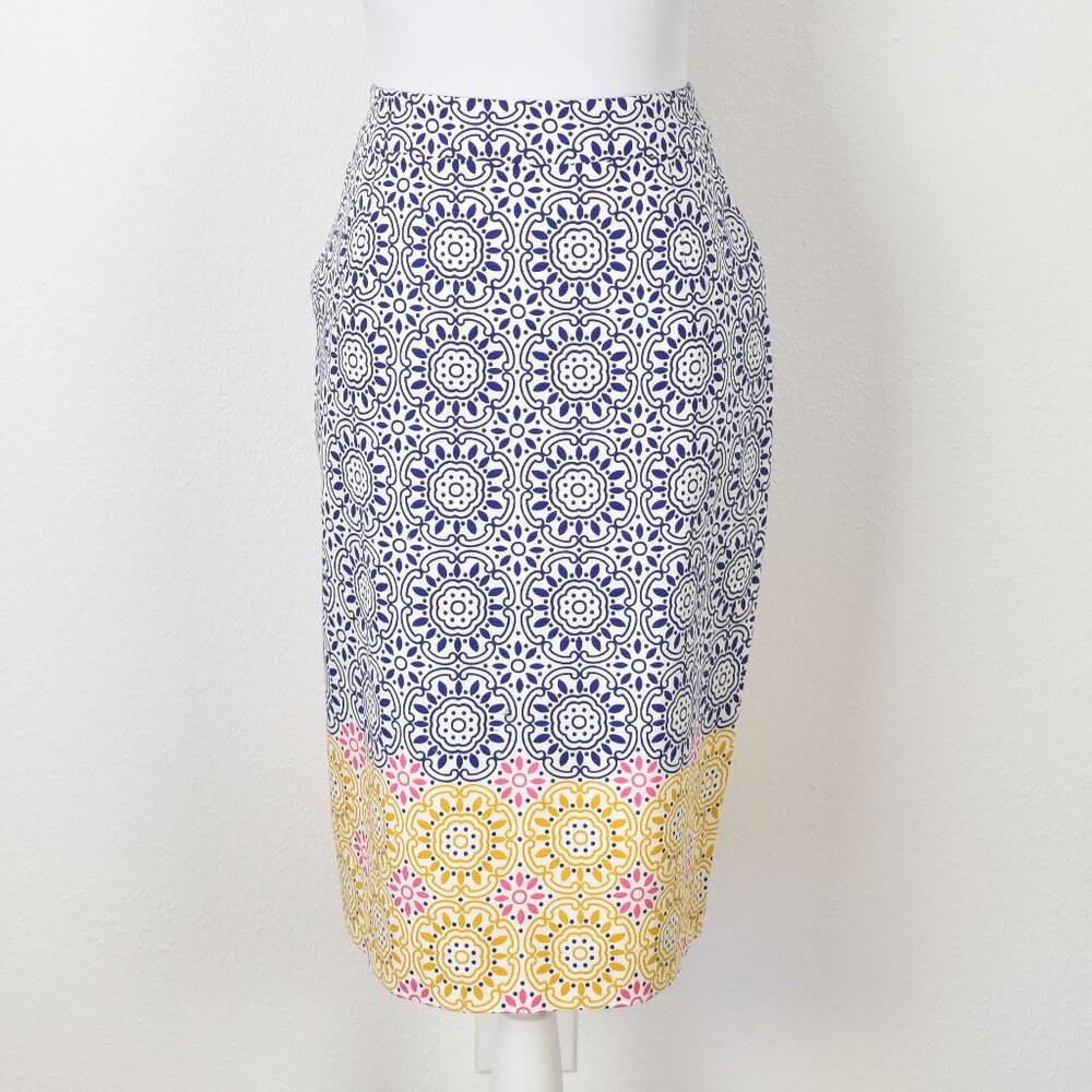 Boden Gabriella Pencil Skirt Blue Sun Tile NEW - 8